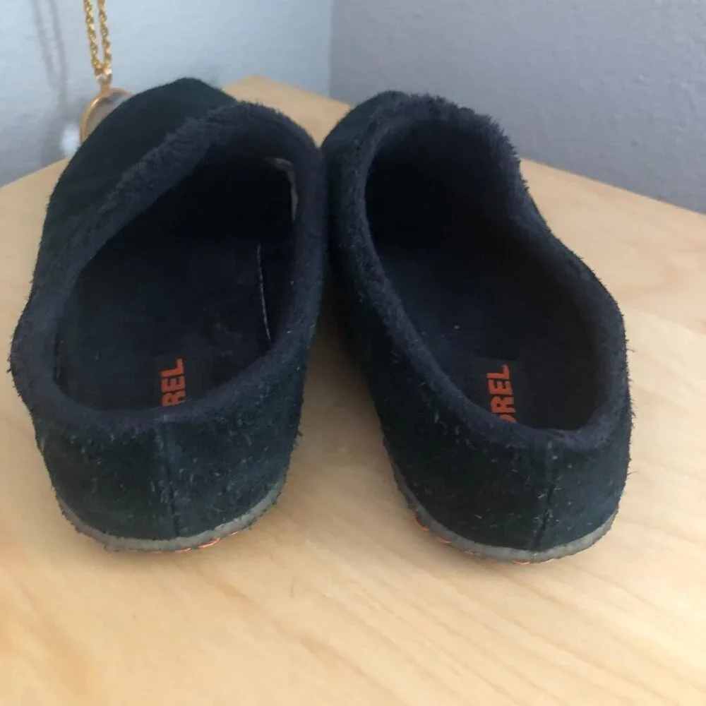 Sorel Lanner Ridge II Youth size 3 Slippers Black Slip-On Unisex Children Shoes